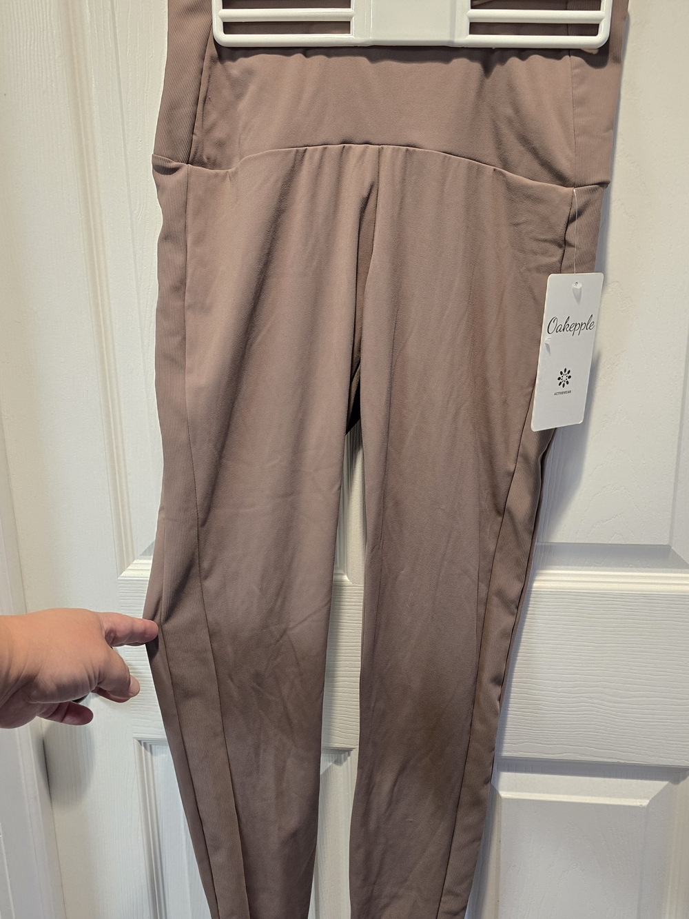 Women's High-Waist Ponte Leggings - Taupe Size Medium
